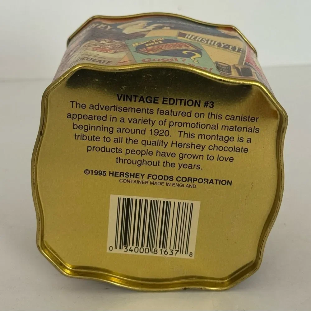 vintage 1995 Hershey's Chocolate Edition #3 collectible metal tin canister EMPTY